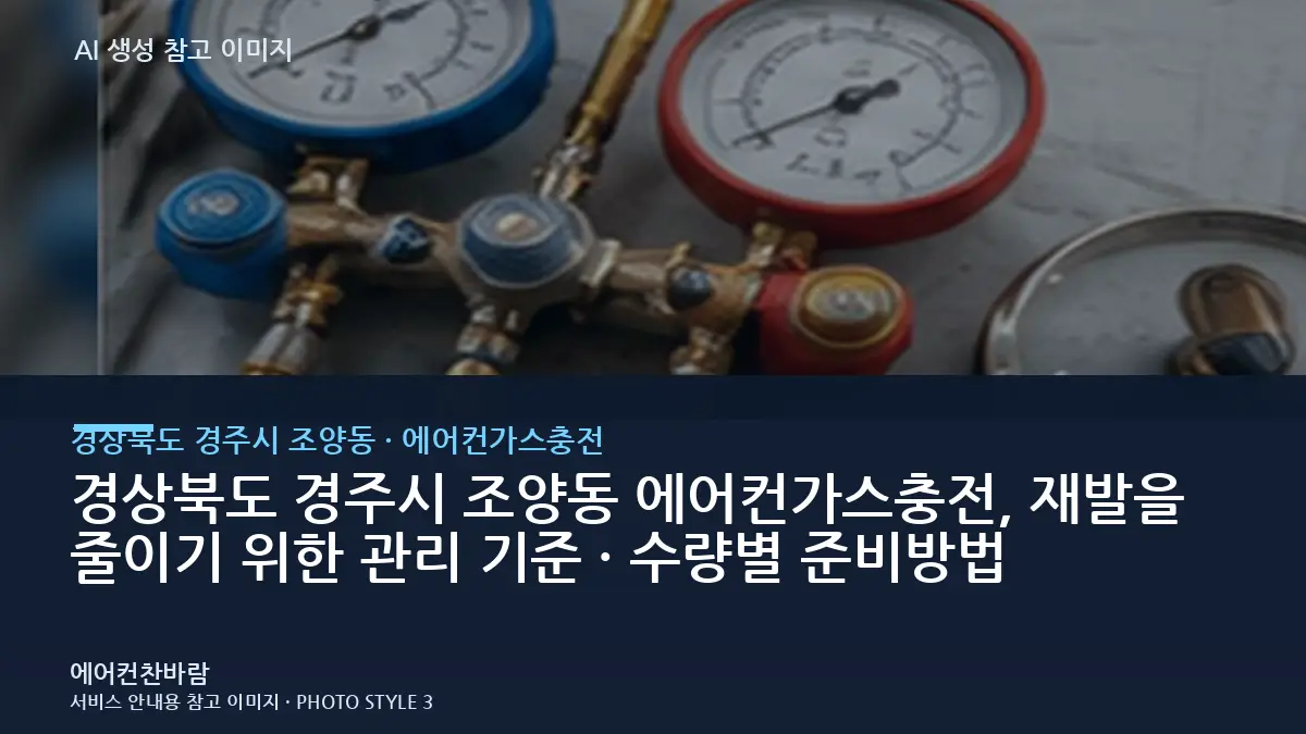 경상북도 경주시 조양동 에어컨가스충전, 재발을 줄이기 위한 관리 기준 · 수량별 준비방법