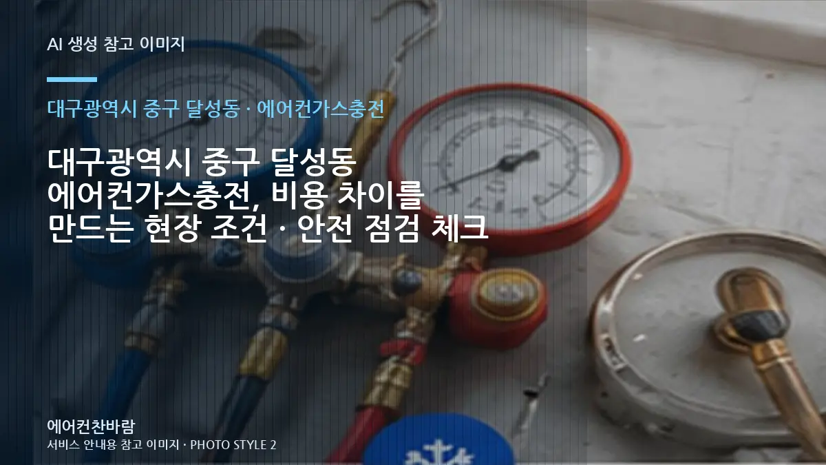 대구광역시 중구 달성동 에어컨가스충전, 비용 차이를 만드는 현장 조건 · 안전 점검 체크