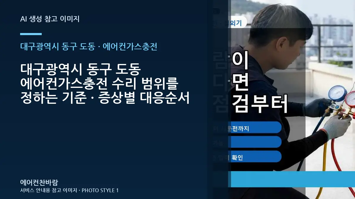대구광역시 동구 도동 에어컨가스충전 수리 범위를 정하는 기준 · 증상별 대응순서